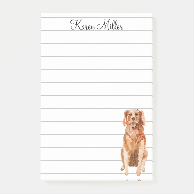 Notas Post-it® Lindo Golden Retriever Personalizado  (Anverso)