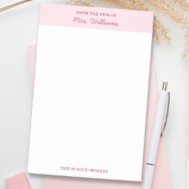 Notas Post-it® Lindo minimalista rosa de la mesa de