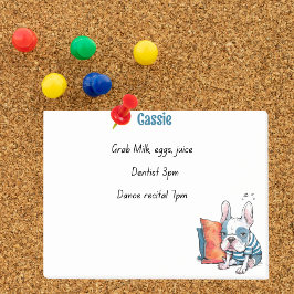 Notas Post-it® lindo perro mascota francés, animal vestido, cumpl