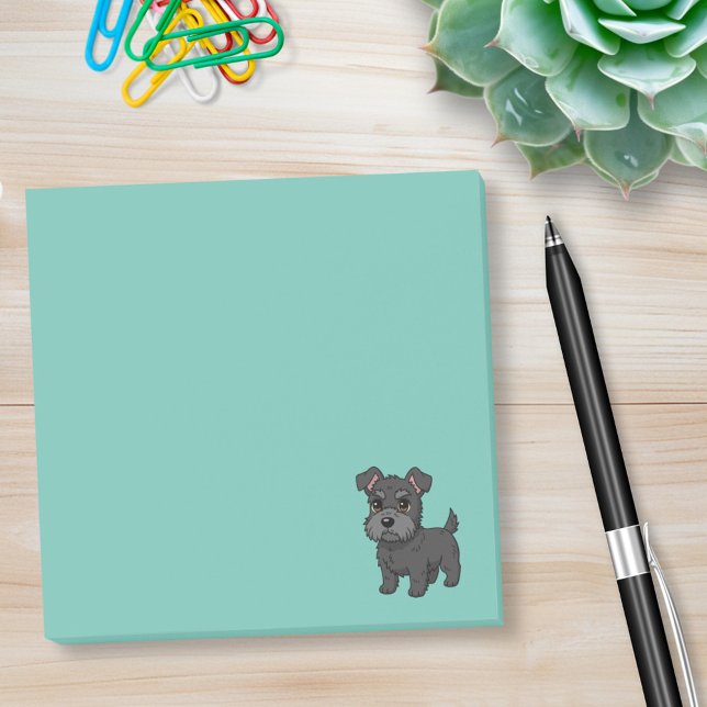 Notas Post-it® Lindo perro Terrier Escocés negro verde (Subido por el creador)