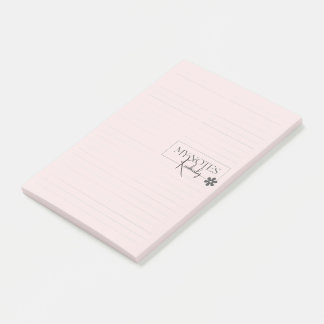 Notas Post-it® Lindo Personalizado Rayado Simple Moderno Rosa