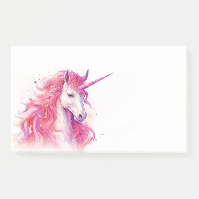Notas Post-it® Lindo Unicornio Rosa (Anverso)