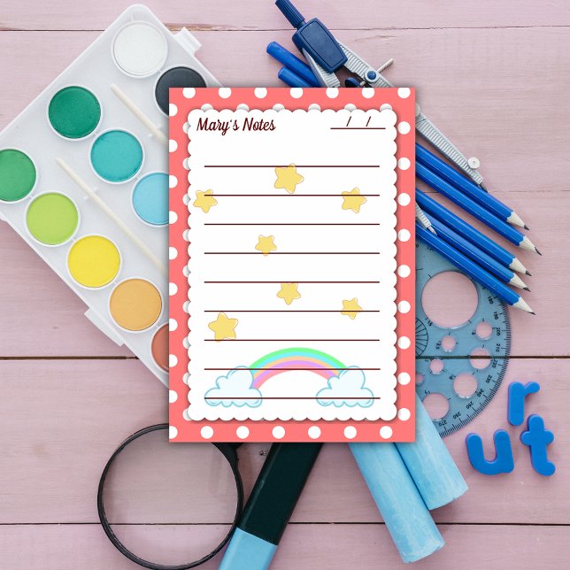 Notas Post-it® Lindos puntos de polka rojo, lindas estrellas y ar (Subido por el creador)