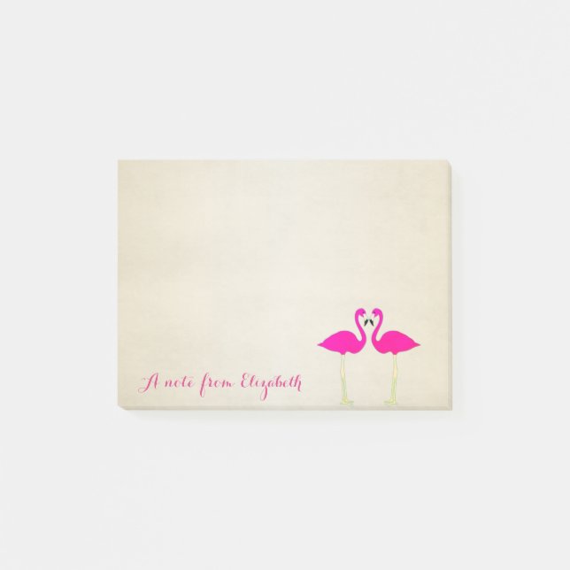 Notas Post-it® Lindos y elegantes flamencos (Anverso)
