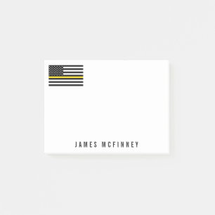 Notas Post-it® Línea amarilla fina bandera americana 4 x 3 del