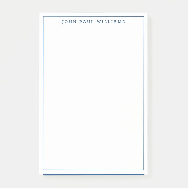 Notas Post-it® Línea de borde delgado profesional azul de la mari (Anverso)