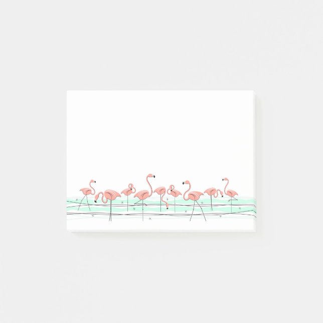 Notas Post-it® Línea del Océano Flamingo (Anverso)