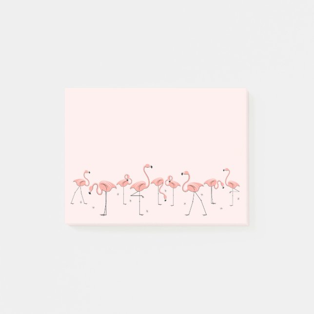 Notas Post-it® Línea rosa Flamingos (Anverso)