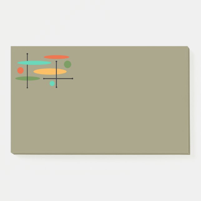 Notas Post-it® Líneas de punto de óvalo retro (Anverso)