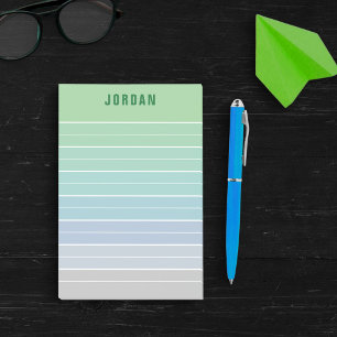 Notas Post-it® Líneas de sonido gris verde azul Añadir nombre