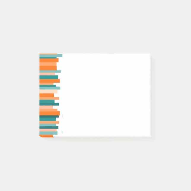 Notas Post-it® Líneas jagadas - Verde azulado y Naranja (Anverso)
