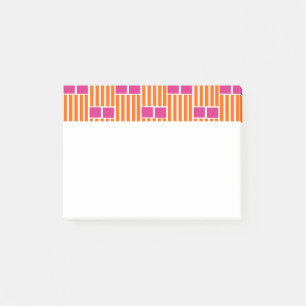 Notas Post-it® Líneas naranjas y cajas rosas