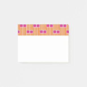Notas Post-it® Líneas naranjas y cajas rosas