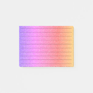 Notas Post-it® Líneas negras Purpurinoso PInk púrpura Ombre Gir