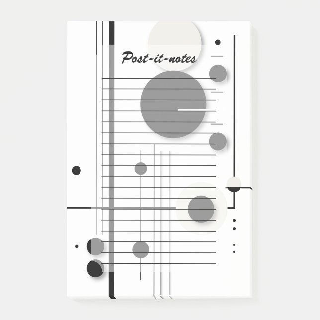 Notas Post-it® Líneas sinfónicas del círculo geométrico minimalis (Anverso)