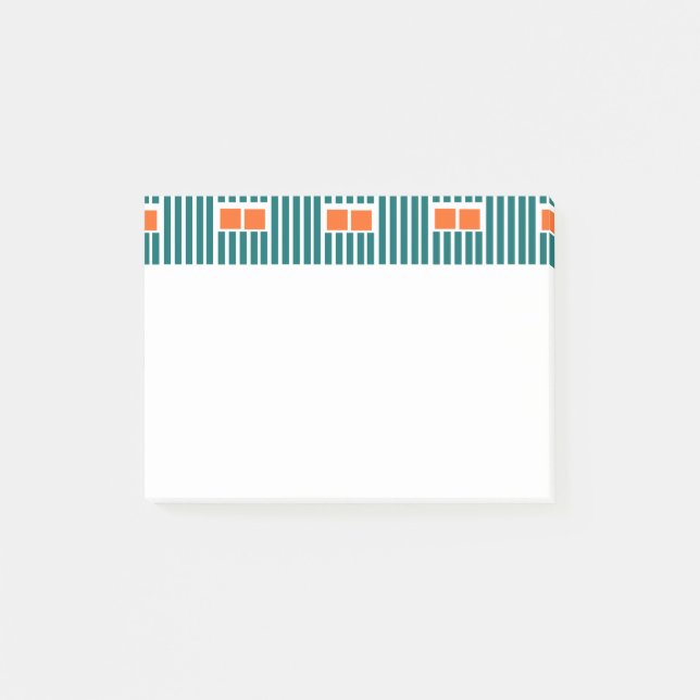 Notas Post-it® Líneas verde azuladas y cajas (Anverso)