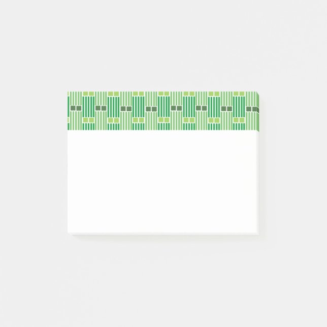Notas Post-it® Líneas verdes y cajas (Anverso)
