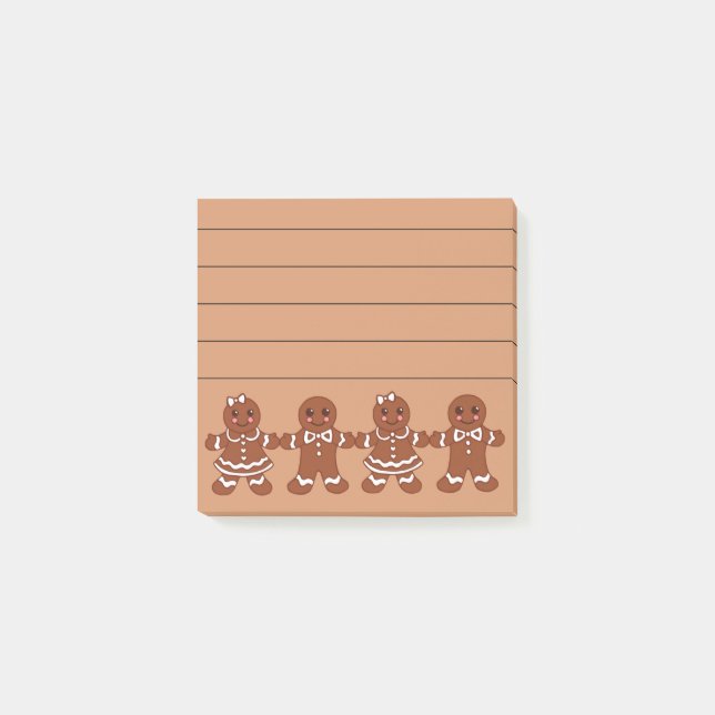 Notas Post-it® Lined Gingerbread Chicas Boys Post It Notes (Anverso)