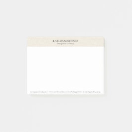 Notas Post-it® Lino beige claro tipografía negra simple