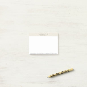 Notas Post-it® Lino beige claro tipografía negra simple