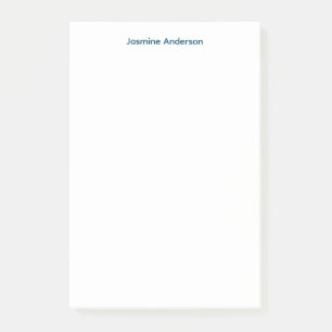 Notas Post-it® Lino blanco azul Minimalista profesional moderno