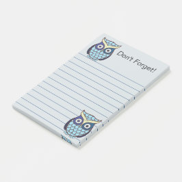 Notas Post-it® Linto de Búho Azul