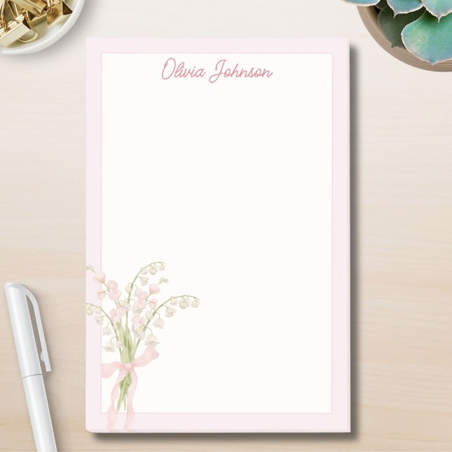 Notas Post-it® Lirio de Valle Floral Acuarela Monogramada (Subido por el creador)