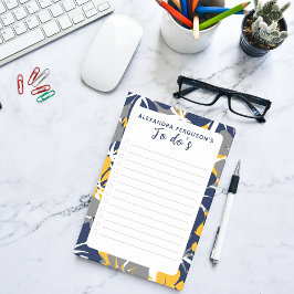 Notas Post-it® Lista de actividades de floral amarilla gris/gris 