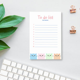 Notas Post-it® Lista de Amantes de Gatos Personalizados Cutos