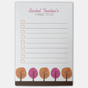 Notas Post-it® Lista de Árboles de Caída Retro