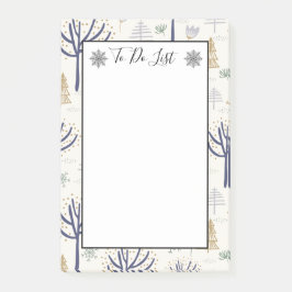 Notas Post-it® Lista De Árboles De Navidad De Plata Dorada