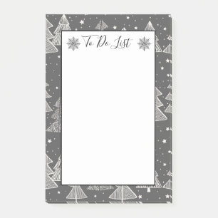 Notas Post-it® Lista de Árboles de Navidad dibujados a mano en Ch
