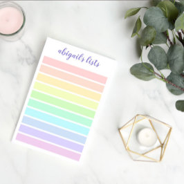 Notas Post-it® Lista de arcoiris pastel - Nombre personalizado