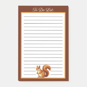 Notas Post-it® Lista de ardilla roja personalizada para hacer