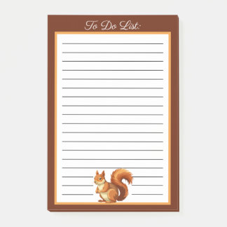 Notas Post-it® Lista de ardilla roja personalizada para hacer