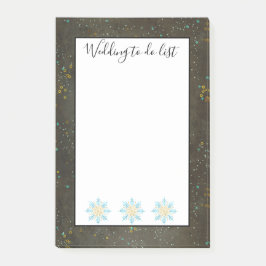 Notas Post-it® Lista De Bodas De Chalkboard Gold Silver Stars