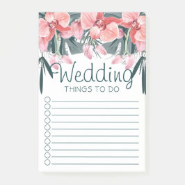 Notas Post-it® Lista De Bodas Florales Tropicales