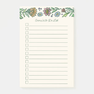 Notas Post-it® Lista De bonitos Artísticos Escandinavos Floral Pa