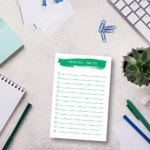 Notas Post-it® Lista de brocha verde esmeralda simple de hacer