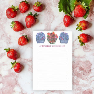 Notas Post-it® Lista de compras de cestas de fresas de arándano a