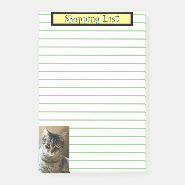 Notas Post-it® Lista de compras de gatos (Anverso)