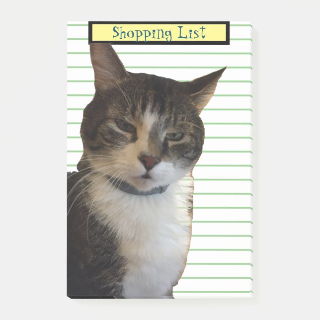 Notas Post-it® Lista de compras de gatos (Anverso)