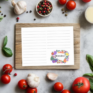 Notas Post-it® Lista de compras de Ilustraciones de frutas y hort