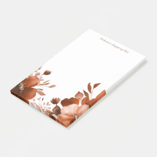 Notas Post-it® Lista de compras de Mocha Blooms PERSONALIZADA