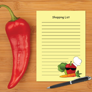 Notas Post-it® Lista de compras de Pepper Rojo Rockin
