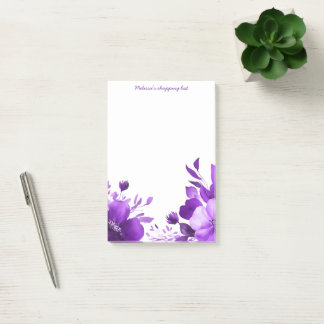 Notas Post-it® Lista de Compras de Purple Blooms PERSONALIZADA