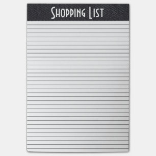 Notas Post-it® Lista de compras en blanco y negro
