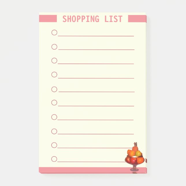 Notas Post-it® Lista de compras personalizada (Anverso)