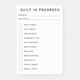 Notas Post-it® Lista de comprobación de desbordamiento en curso