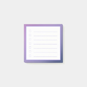 Notas Post-it® Lista de comprobación Minimalista de degradado púr